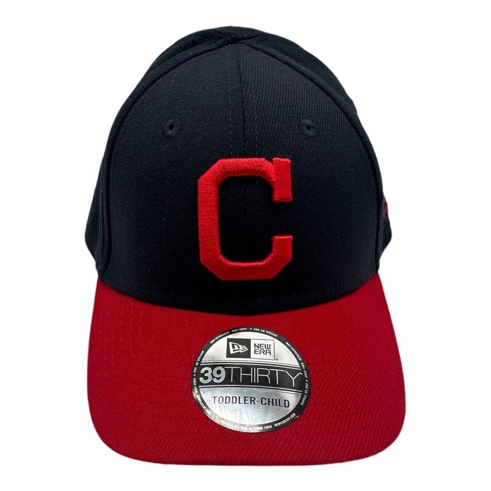 New Era 39Thirty Cleveland Indians Toddler Child Hat Cap Navy Blue Red MLB